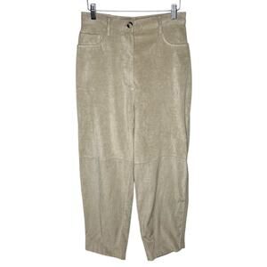 NANUSHKA Tan Brown Barrel Leg Pants Women's Size Medium Faux Suede Straight